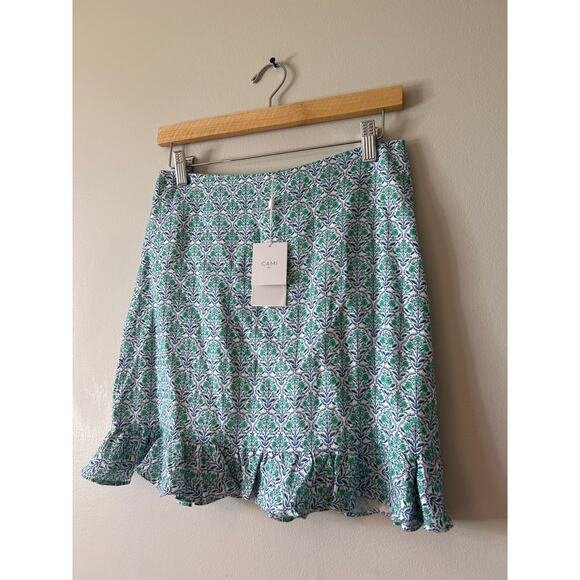 NWT Cami NYC Bia Floral Mini Skirt Women's Turquoise Wallpaper Size: 4 - Picture 3 of 10
